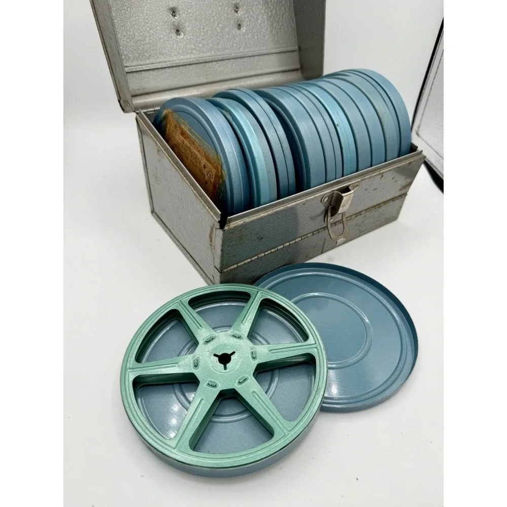 Movie Reels Vintage 8mm 1950s & 1960s Cases & Storage Case Lot of 12
